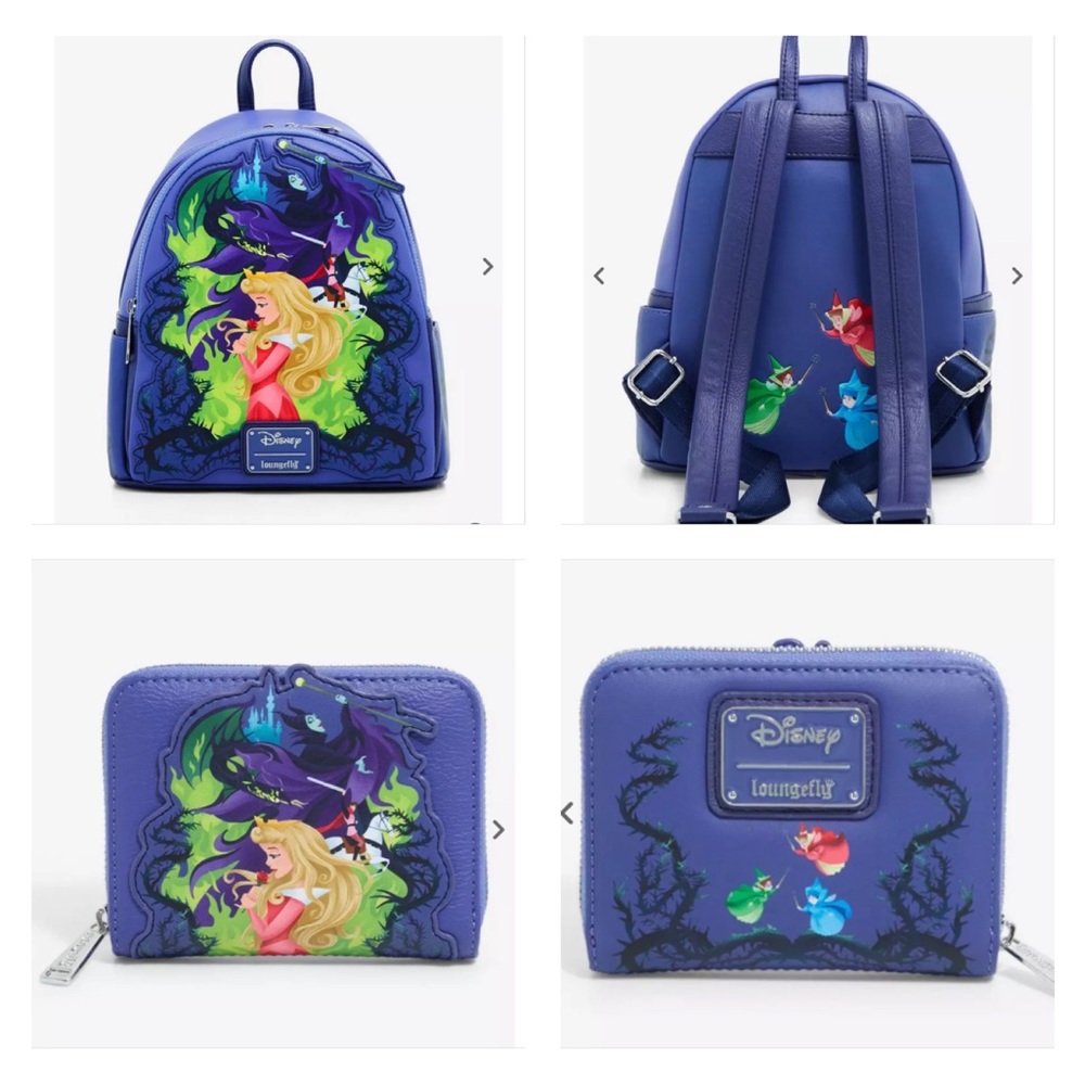 Loungefly Disney Sleeping Beauty Characters Portrait Mini Backpack & Wallet